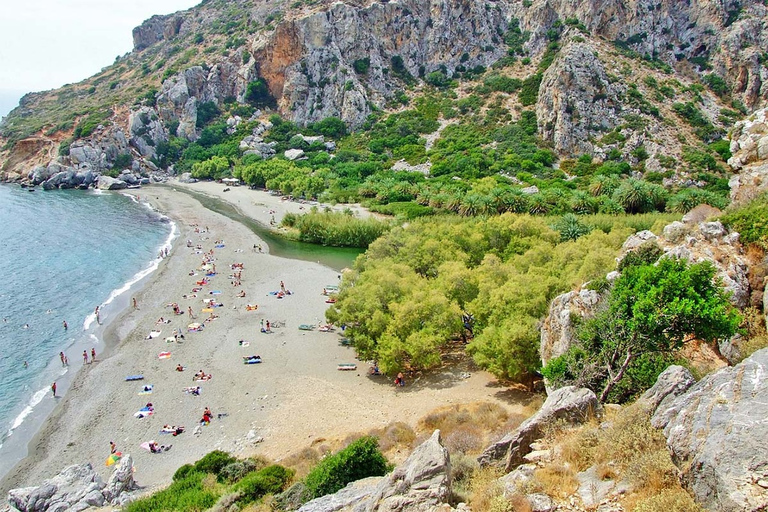 Au départ d'Hérakléion : Excursion d'une journée à la plage de Preveli et à la plage de DamnoniDepuis Agia Pelagia, Lygaria et Fodele