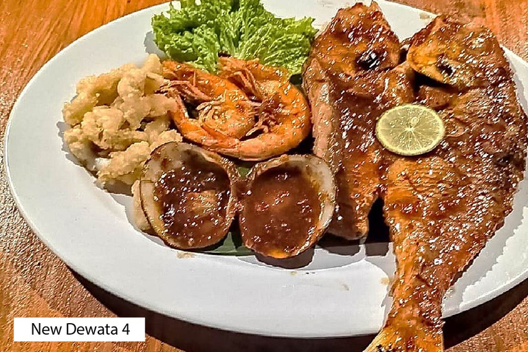 Bali: Jimbaran New Dewata Cafe Seafood Meal with Drinks