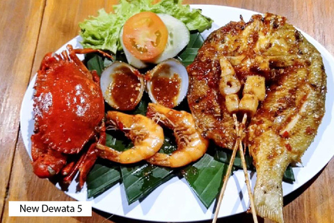 Bali: Jimbaran New Dewata Cafe Seafood Meal with DrinksPackage New Dewata 5: Crab, Fish, Squid, Prawn and more