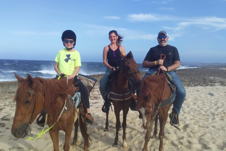 Tour privado a caballo por la playa y el parque nacional de Aruba ArikokPlaya para montar a caballo y Parque Nacional Arikok