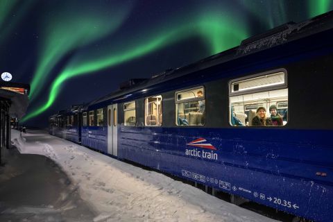 Au départ de Narvik : Visite guidée des aurores boréales en train arctique