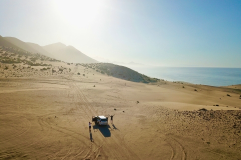 Fuerteventura : Dunes de sable de l'île du Sud et coucher de soleil en jeep
