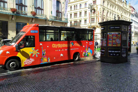 Praga: Tour panoramico della città in autobus e tour in barca opzionaleBiglietto da 24 ore per il tour in autobus