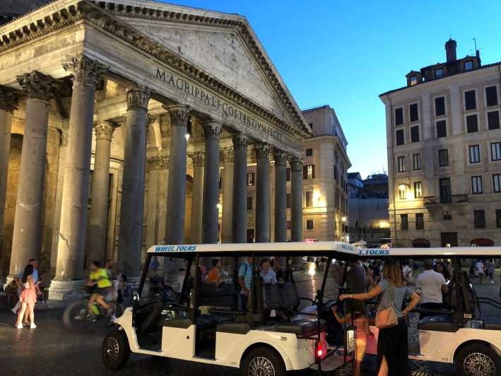 Roma: Visita nocturna de la ciudad en carrito de golf con helado