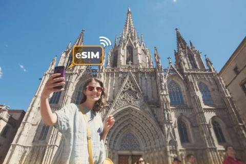 Barcelona&Spanje: onbeperkt internet in de EU met eSIM mobiele data1 dag: onbeperkt internet in Barcelona en de EU met eSIM mobiele data