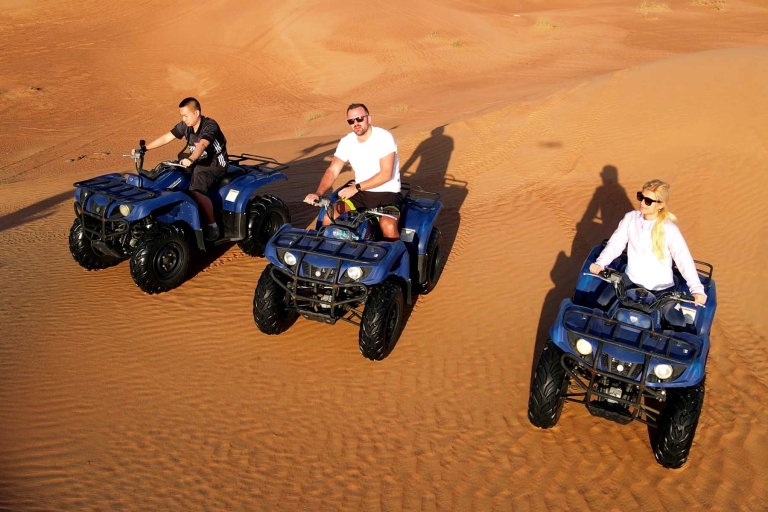 From Dubai: Morning ATV Quad Biking Desert Safari Adventure Private Transfer 1-hour Quad Bike Safari Only (No Camp)