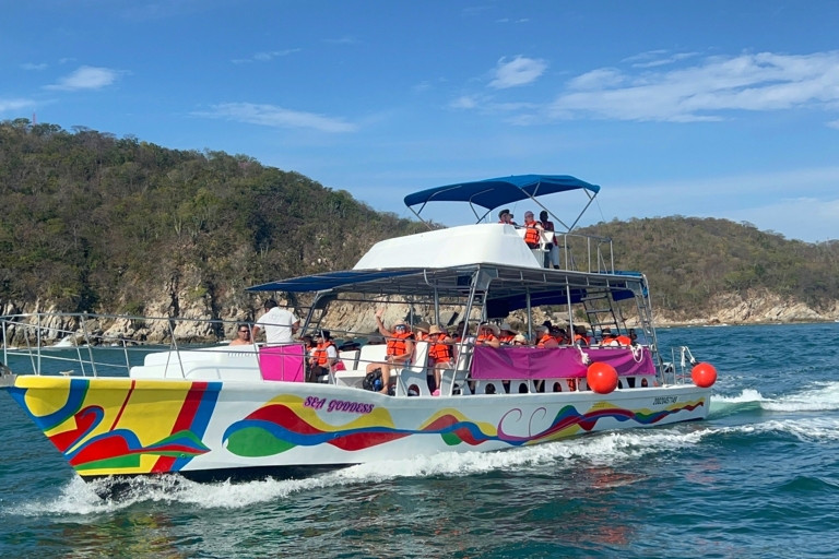 Huatulco: Wycieczka łodzią do zatoki Cacaluta z nurkowaniem z rurką