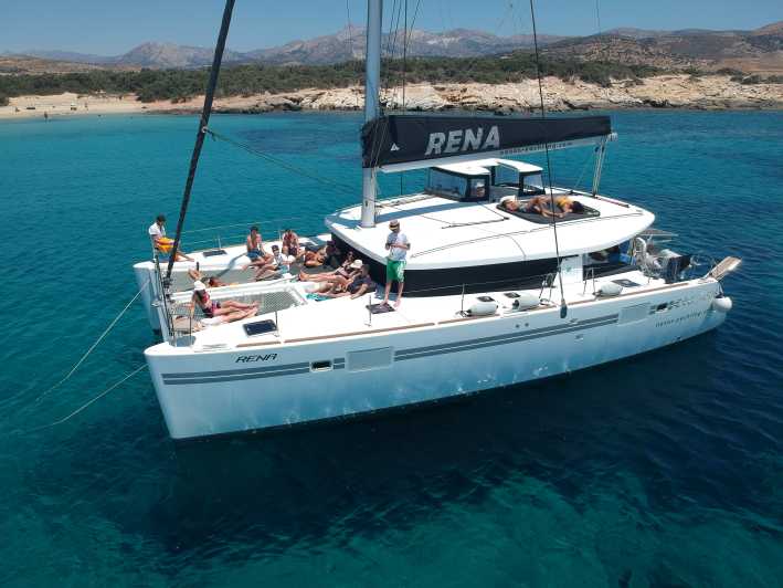 Naxos: Catamaran Cruise with Swim Stops, Food, and Drinks