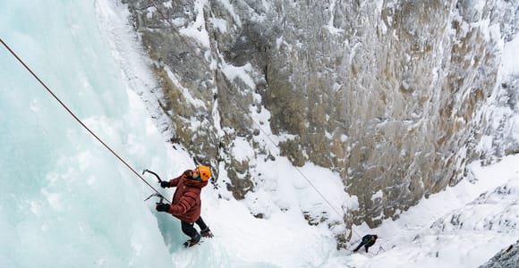 Banff: Beginner Ice Climbing Class on a Frozen Waterfall