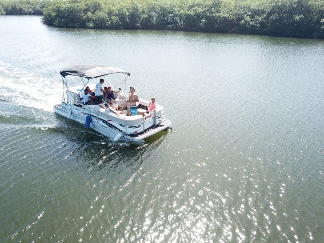 Visit San Andrés Island Pontoon Boat Tour in San Andrés