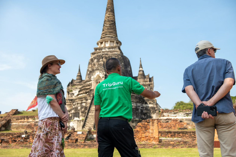 De Bangkok: excursion d'une journée en petit groupe au parc historique d'AyutthayaVisite privée en anglais avec prise en charge à l'hôtel