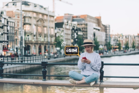 Amsterdam: onbeperkt internet in de EU met eSIM mobiele data2-daags eSIM-gegevensabonnement