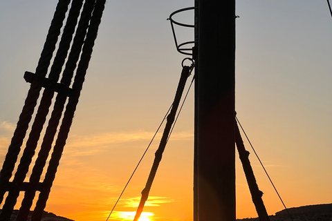 Lampedusa: Sunset Dolphin Sighting on a Pirate Ship