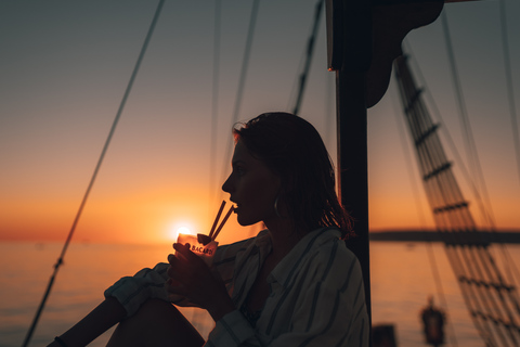 Lampedusa: Sunset Dolphin Sighting on a Pirate Ship