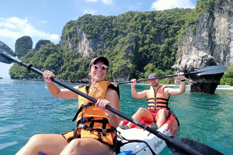 Krabi: Excursión a la isla de Hong en barco de cola larga con opción de kayakTour turístico con kayak