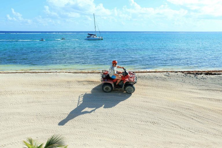 Ab Cancún: ATV Jungle Trail Adventure und Beach ClubDschungel-Trail-Abenteuer im Doppel-Quad mit Zugang zum Beach Club