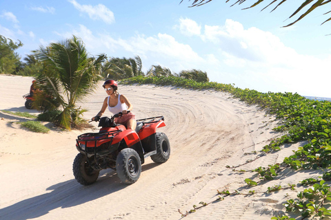 Ab Cancún: ATV Jungle Trail Adventure und Beach ClubDschungel-Trail-Abenteuer im Doppel-Quad mit Zugang zum Beach Club