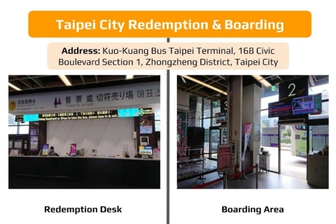 TPE Airport-Taipei City: gedeelde busretourtransferVertrek vanaf de luchthaven Taoyuan (TPE) T1/T2
