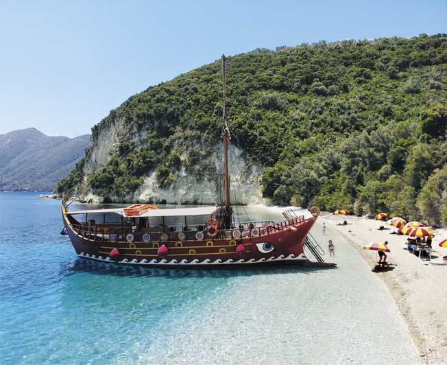 Nydri: Full-Day Wooden Boat Cruise with BBQ & Drinks