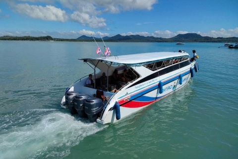 Phuket: Transfer łodzią motorową do Ao Nang lub Railay przez Ko YaoWspólny transfer łodzią motorową z Ao Nang do Phuket z odbiorem