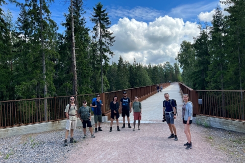 Nationaal parkwandeling en Finse rooksauna-ervaring