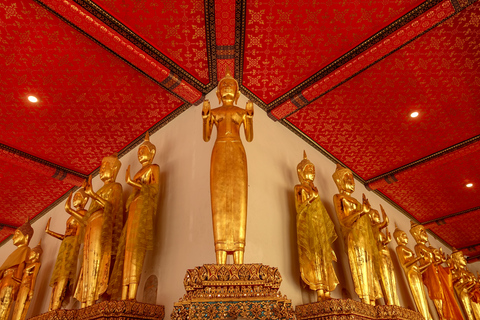 Bangkok: Tour guidato a piedi del Wat Pho e del Wat ArunTour per piccoli gruppi in inglese