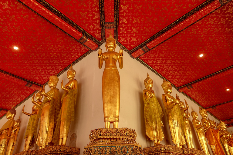 Bangkok: Tour guidato a piedi del Wat Pho e del Wat ArunTour per piccoli gruppi in inglese