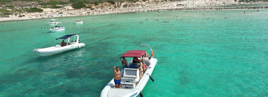 Au départ de La Canée : Excursion privée en bateau dans la baie de Balos et sur l'île de Gramvousa