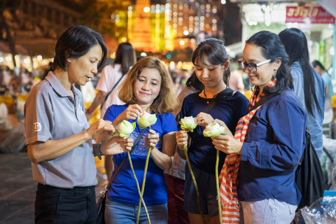 Bangkok: Flower Market and Food Night Tour by Tuk Tuk Group Tour