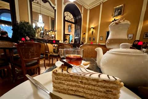 Historic coffee house in Budapest near the Opera House