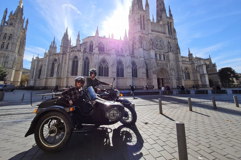 Burdeos: Visita guiada en sidecar con visita a un viñedo y picnic