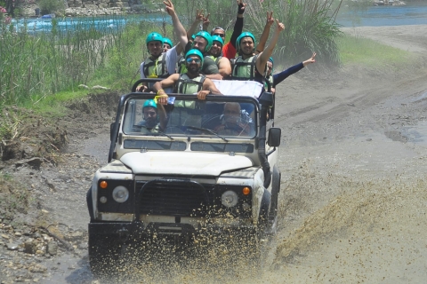Alanya: Rafting, tirolina, quad, buggy, excursión en jeep con almuerzo4 en 1: Rafting, Paseo en Buggy/Quad, Safari en Jeep y Tirolina