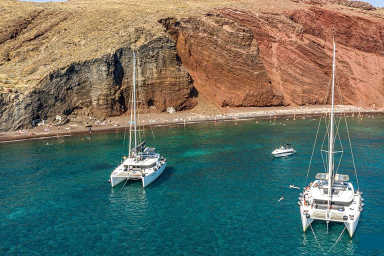 Santorini: Catamaran Cruise with Lunch, Drinks, & Oia Visit