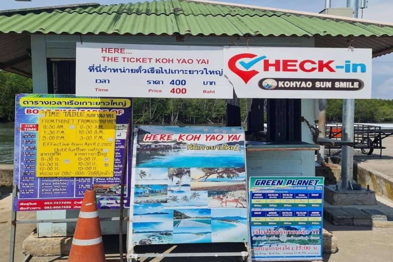 Phuket: Traslado en lancha rápida a Ao Nang o Railay vía Ko YaoTraslado compartido en lancha rápida de Ao Nang a Phuket con recogida