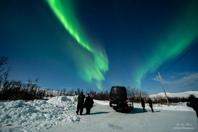 Tromsø : Chasse aux aurores boréales guidée avec portrait