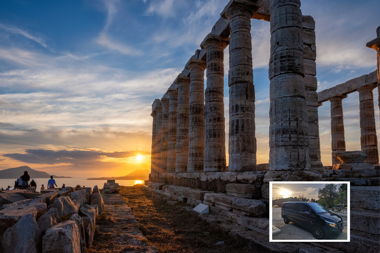 Athènes : Visite privée au Cap Sounion et au lac VouliagmeniPrise en charge et/ou dépôt à n'importe quelle adresse dans la zone spécifiée