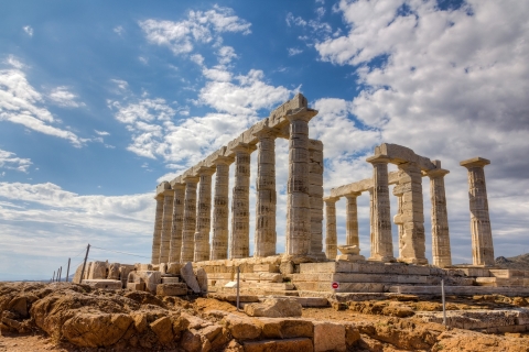 Athens: Private Tour to Cape Sounion & Vouliagmeni Lake Pickup and/or drop off at any address in the specified area