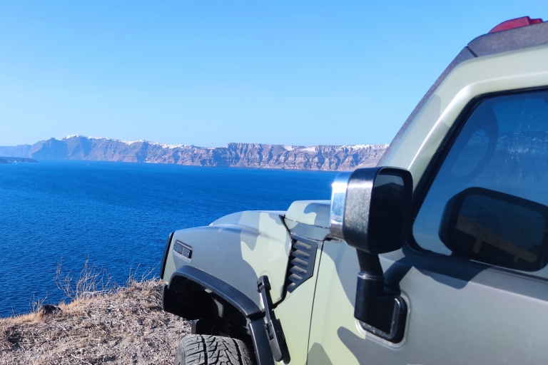 Desde Perissa: Excursión Privada Safari por Santorini con Comida y VinoSafari vespertino