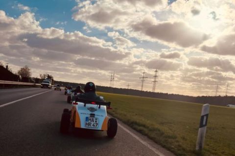 Mannheim: Guided Country Road Tour in a Go-Kart with Drink