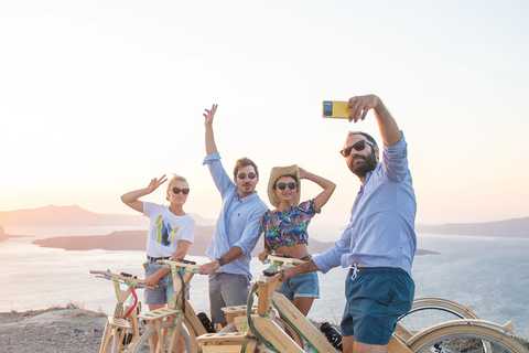 Santorini&#039;s Private Wooden E-Bike Tour with Lunch or DinnerBike Tour with Dinner | Santorini 4-hour Wooden e-Bike Tour