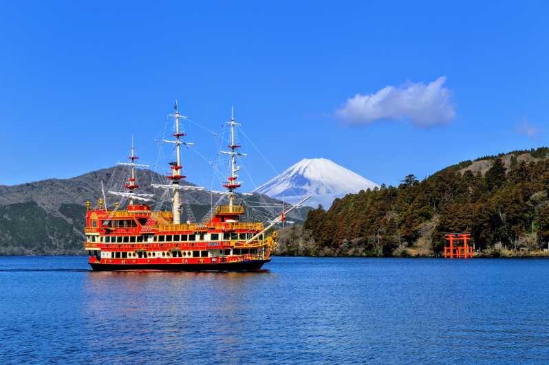 Fra Tokyo: Dagstur til Fujifjellet med taubane i Hakone og cruise på Ashi-sjøen