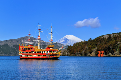 Ab Tokio: Tagestour zum Fuji und nach Hakone mit BootsfahrtTour mit Mittagessen ab Love-Statue & Rückfahrt per Bus