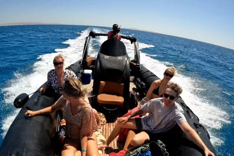 Hurghada: Privates Schnellboot zum Dolphin House mit Abholung