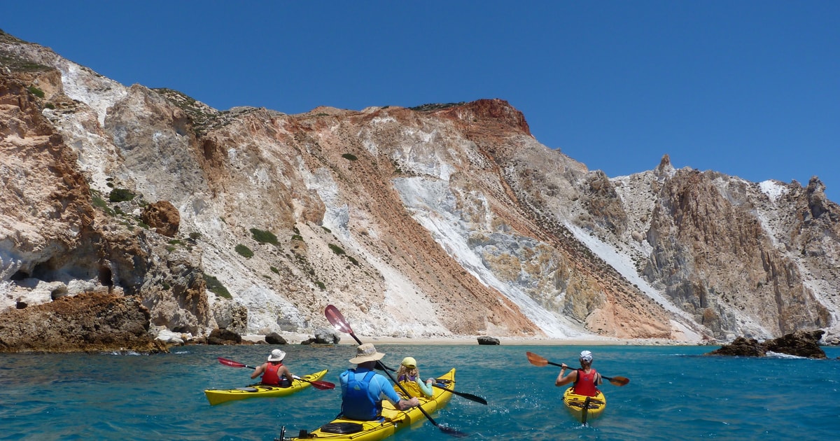 Milos Guided Kayaking Trip with Snorkelling & Lunch GetYourGuide