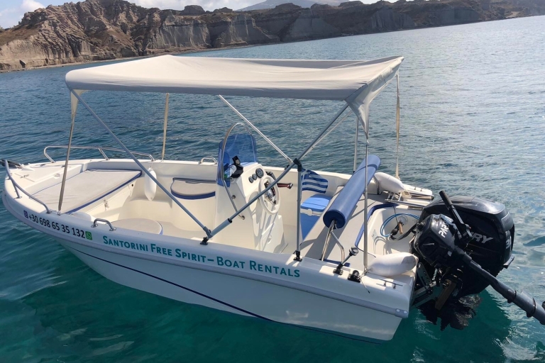 Santorini: licentievrij - bootverhuur nr. 1Santorini: vaarbewijsvrije botenverhuur nr. 1