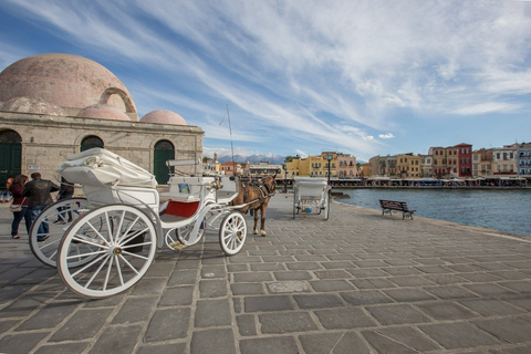 Heraklion: dagtocht Chania, het meer van Kournas en RethymnoOphalen van Agia Pelagia, Lygaria en Fodele