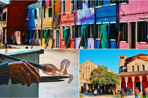 Venezia: Burano, Murano e Torcello e soffiatura vetro