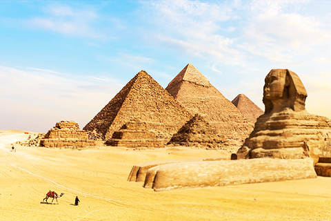 Cairo: Giza Pyramids Camel Ride and Egyptian Museum TourTour including Transfers, ENG Guide, Lunch, and Entrance