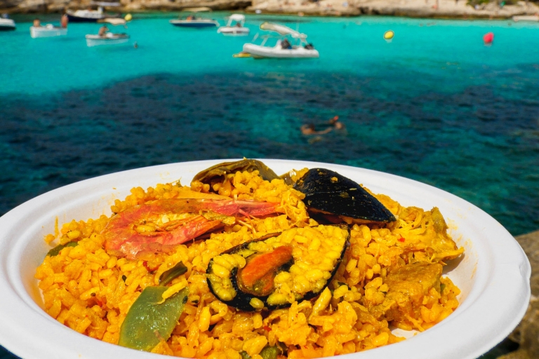 Minorque : journée d'excursion en bateau av. déjeuner paellaExcursion avec prise en charge à l'hôtel