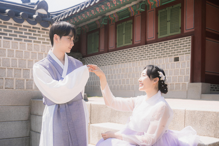 Sydkorea GyeongbokgungPalatset: Professionell fotografering av HanbokSydkorea GyeongbokgungPalatset: Professioanl Hanbok Fotografi